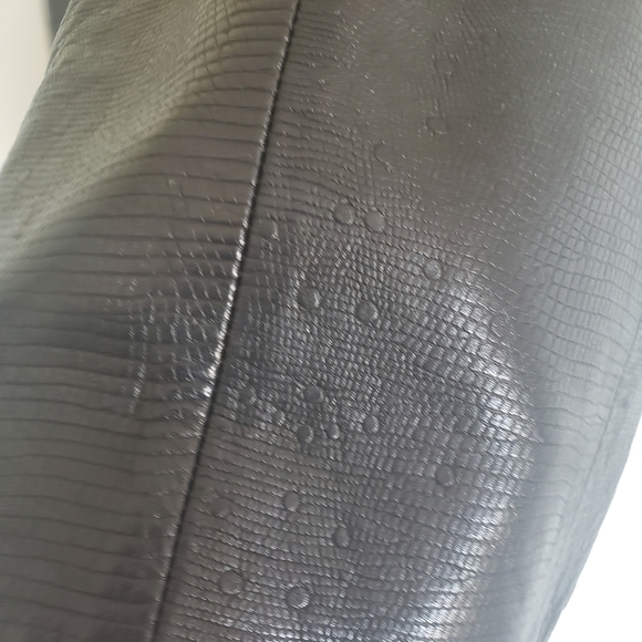 Black leather POWER SKIRT - Picture 4 of 8